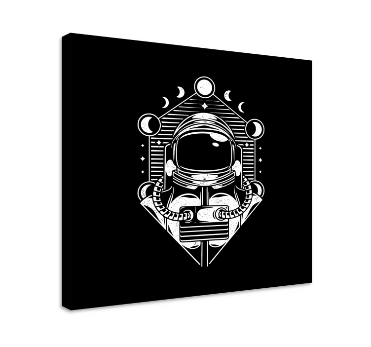 Gamer wall print astronaut moon phases art - TenStickers