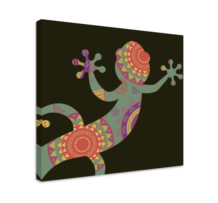 Geometric Reptile Illustration animal canvas wall art - TenStickers