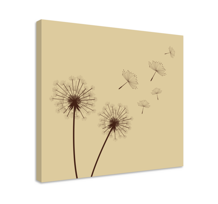 Dandelions with retro look flower canvas - TenStickers