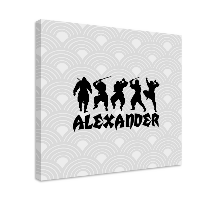 Ninja Silhouette Action superhero canvas art - TenStickers