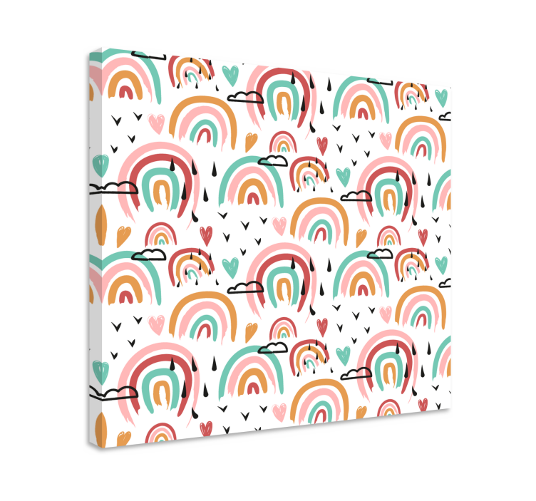 Nursery canvas playful rainbows design - TenStickers