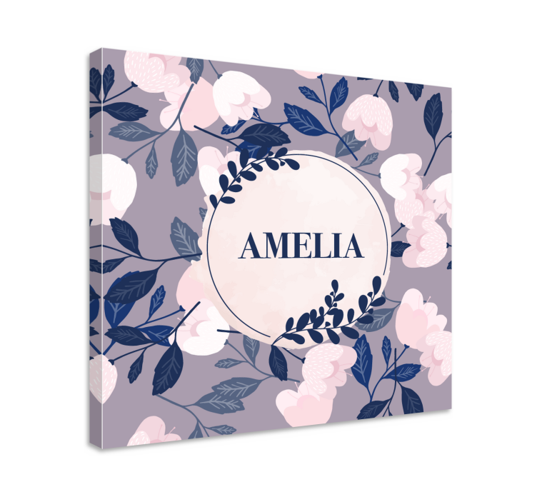 Flowers canvas with personalized floral design - TenStickers