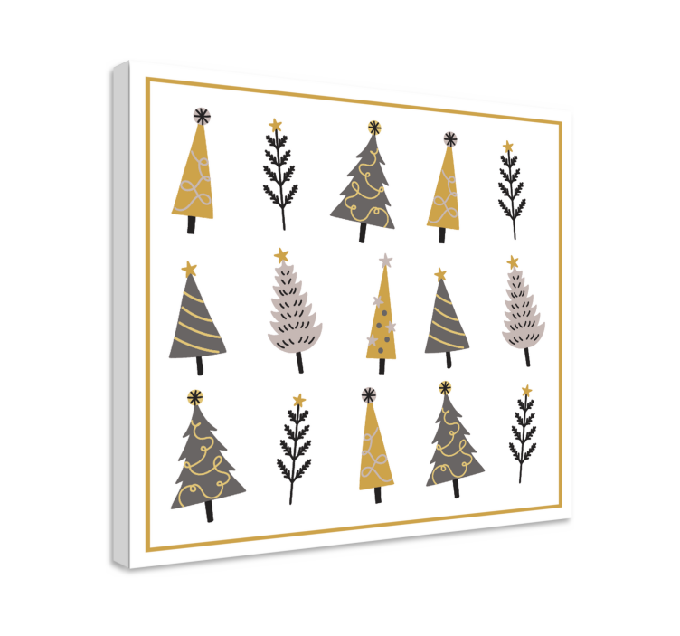 Flowers canvas ornamental christmas trees art print - TenStickers