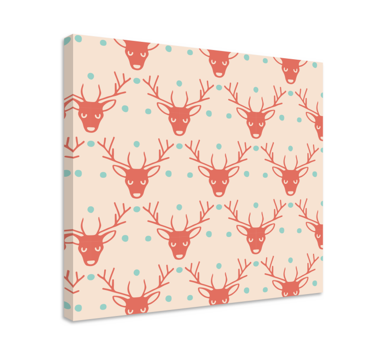 Stag canvas with stylized stag heads - TenStickers