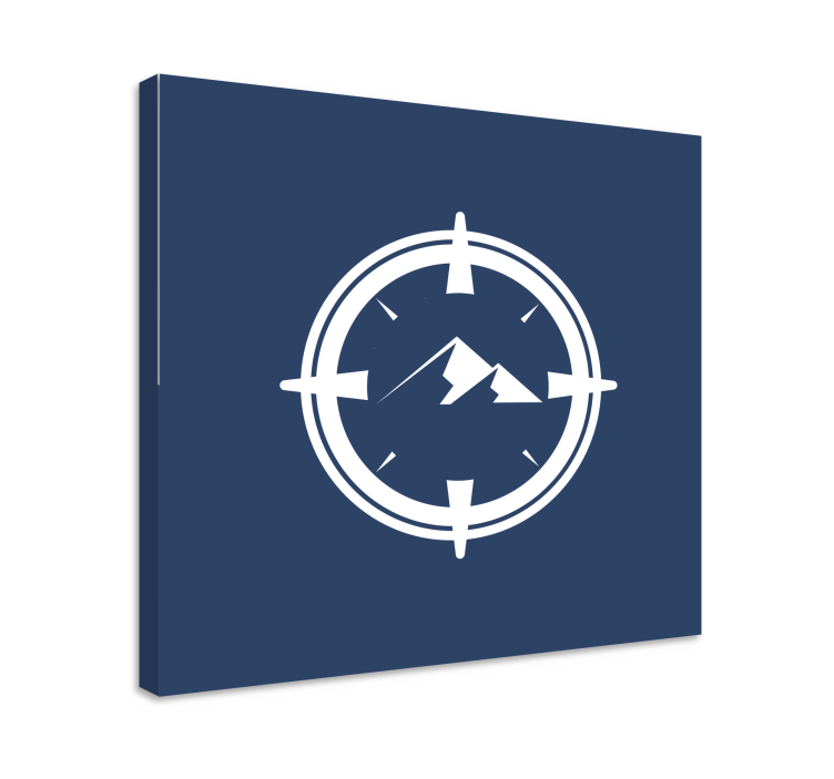 Round compass with mountains modern canvas - TenStickers