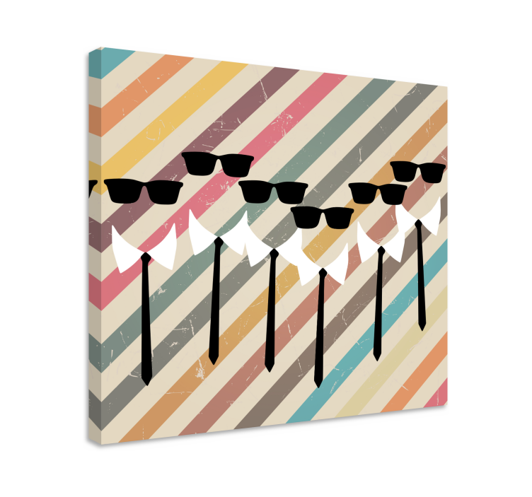 Floral canvas wall art with trendy sunglass figures - TenStickers
