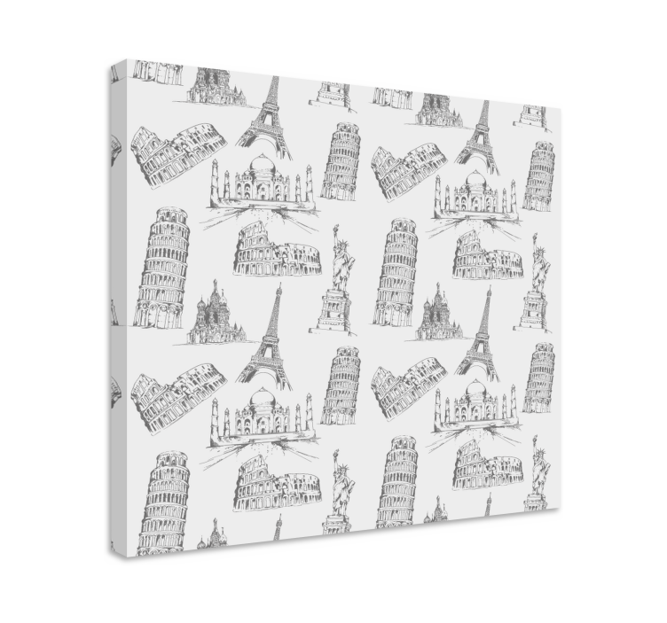 Cityscape wall art famous landmarks illustrations - TenStickers