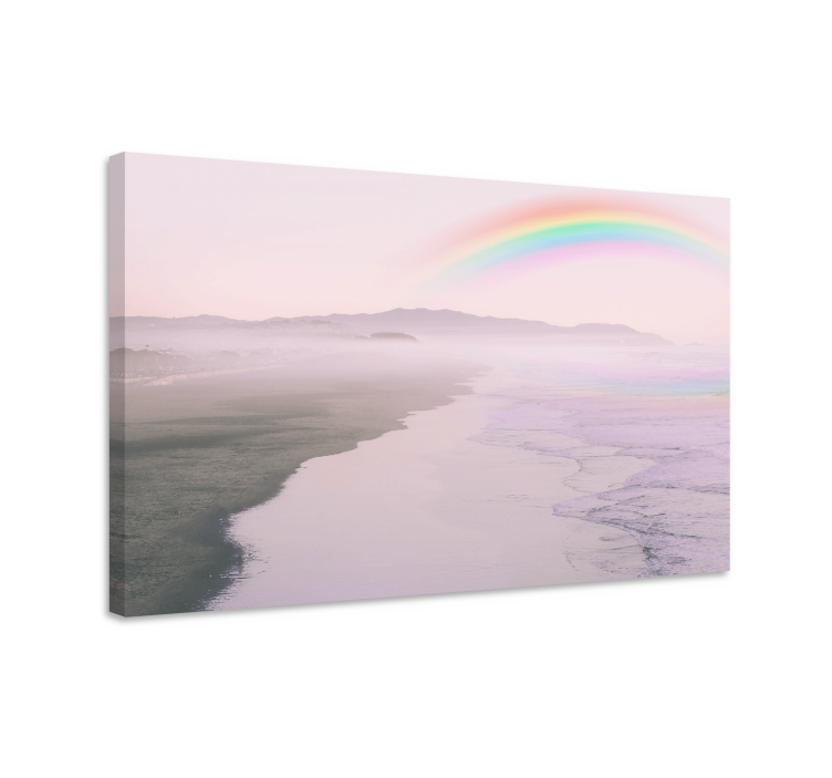 Landscape canvas of tranquil coastal rainbow - TenStickers