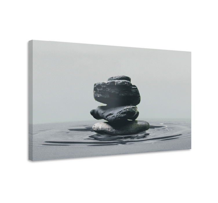 Zen canvas art with harmonious stone stacks - TenStickers
