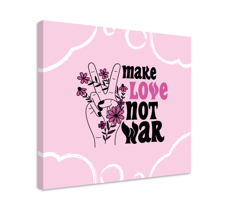 Quote canvas peaceful floral gesture - TenStickers