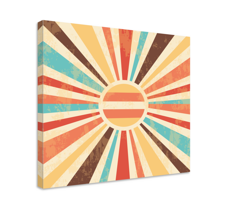 Vibrant Radiating Sun abstract wall art  1 - TenStickers
