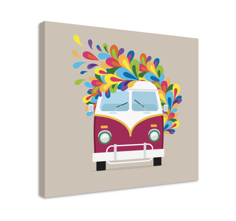 Gamer wall print retro vehicle splash art - TenStickers