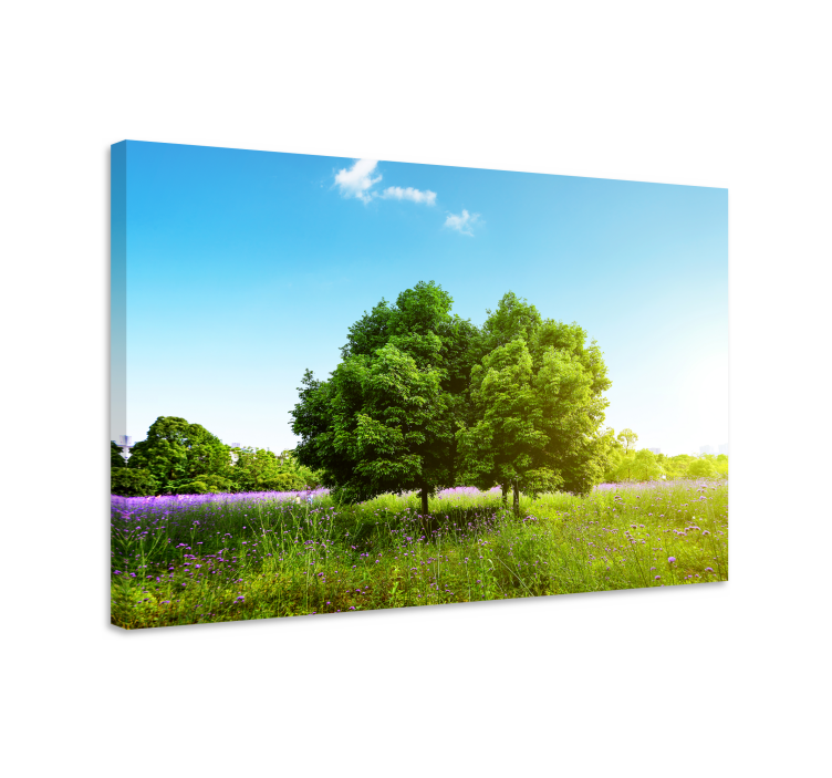 Tree canvas wall art serene greenery scene - TenStickers
