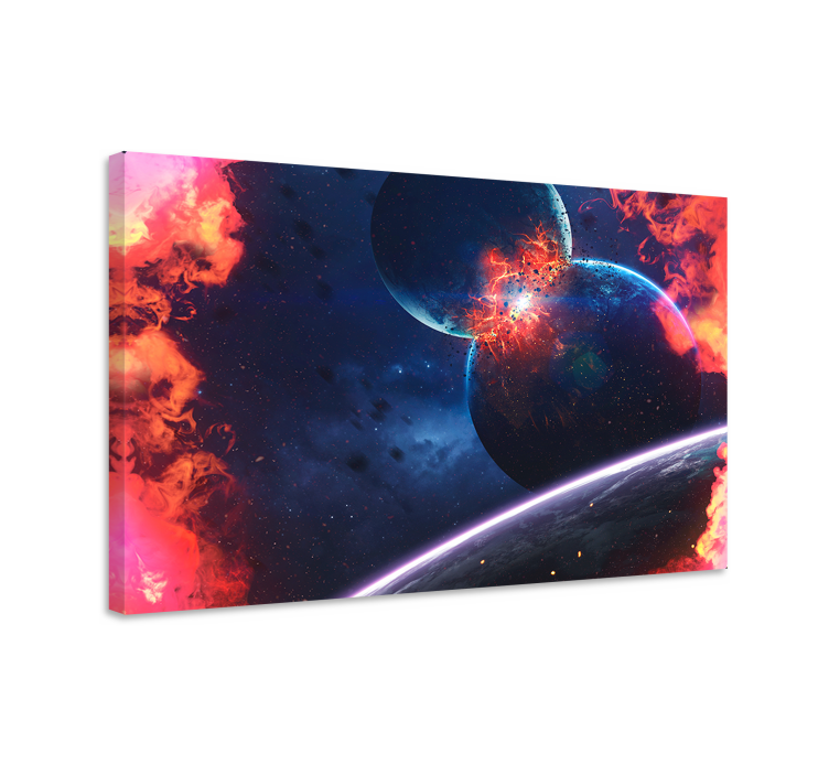 Floral canvas wall art celestial collision event - TenStickers