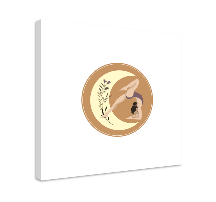 Yoga pose illustration moon home canvas prints - TenStickers