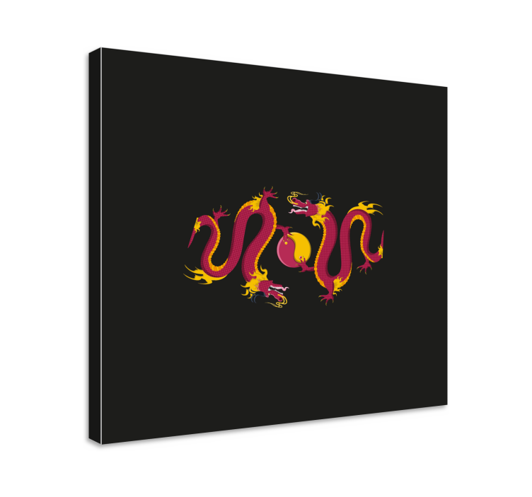 Fiery Dragon Dance dragonfly canvas - TenStickers