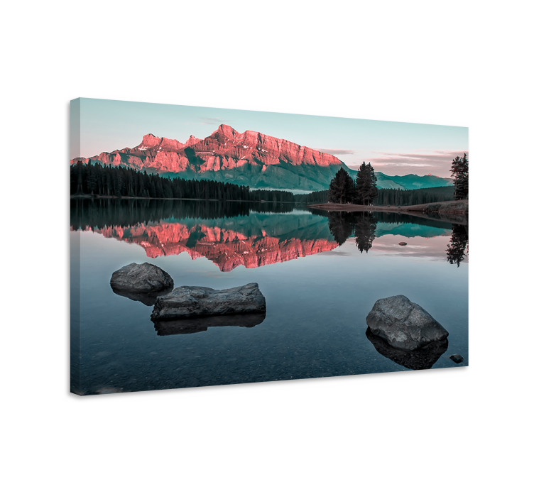 Landscape canvas of serene mountain reflections - TenStickers