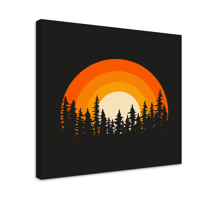 Dark Forest Sunrise landscape canvas - TenStickers