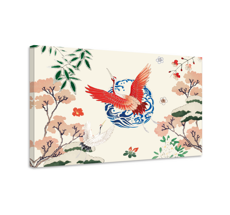 Chinoiserie red retro canvas - TenStickers