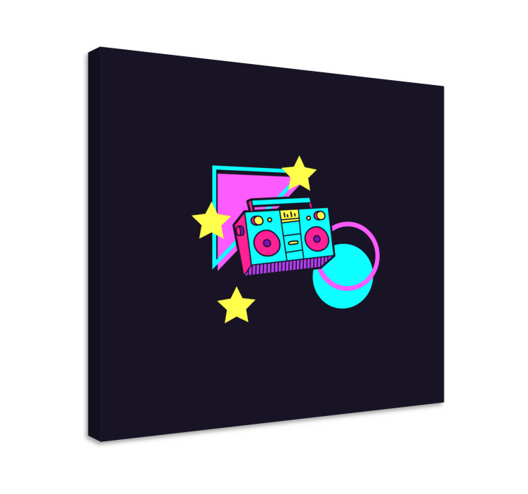80s style colorful boombox retro canvas - TenStickers