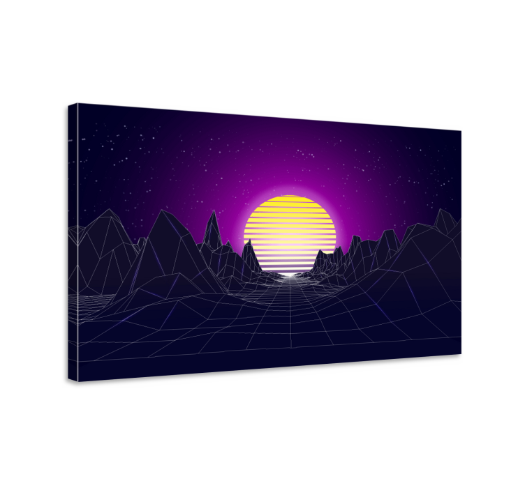 Modern canvas art geometric sunset landscape - TenStickers