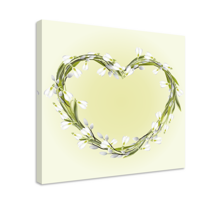 Cute snowdrops heart design flower canvas - TenStickers