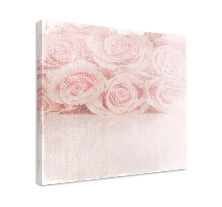 Flowers canvas gentle blush roses artwork - TenStickers