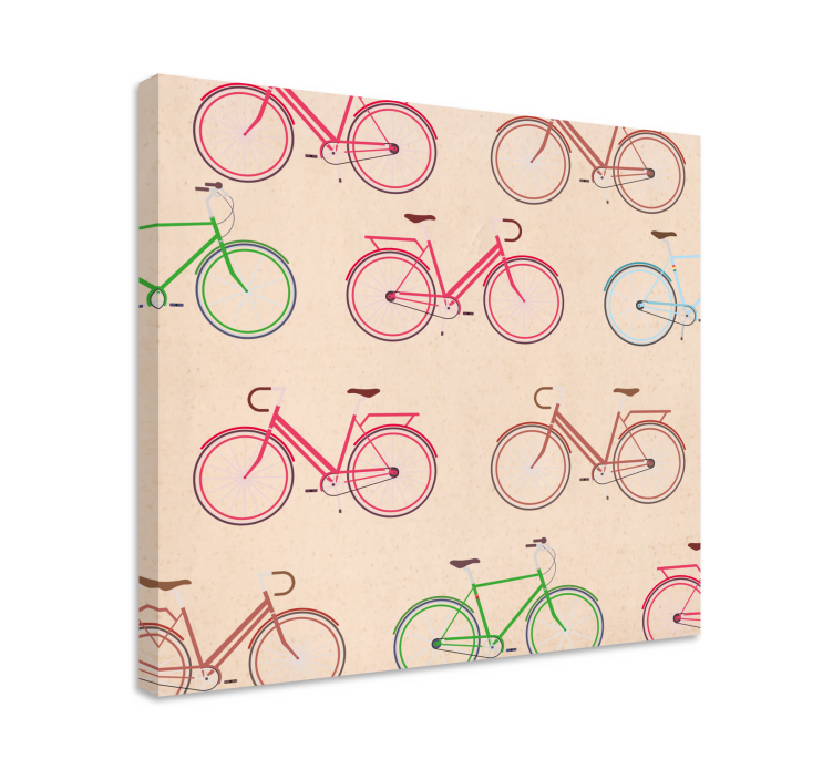 Sports canvas art colorful bicycle designs - TenStickers