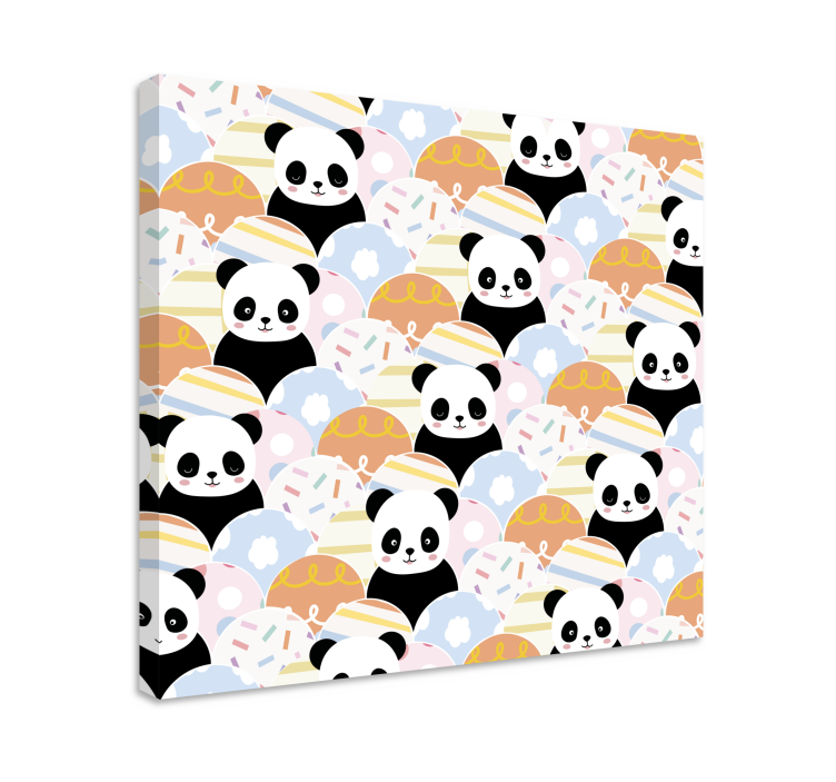 Animal canvas wall art playful panda patterns - TenStickers