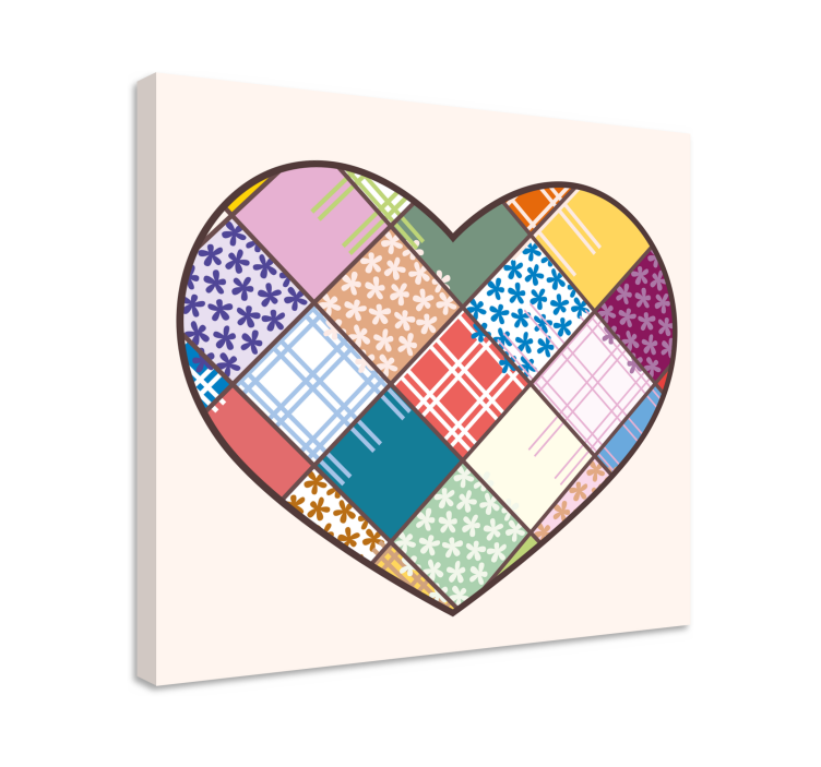 Inspirational wall art heart patchwork design - TenStickers