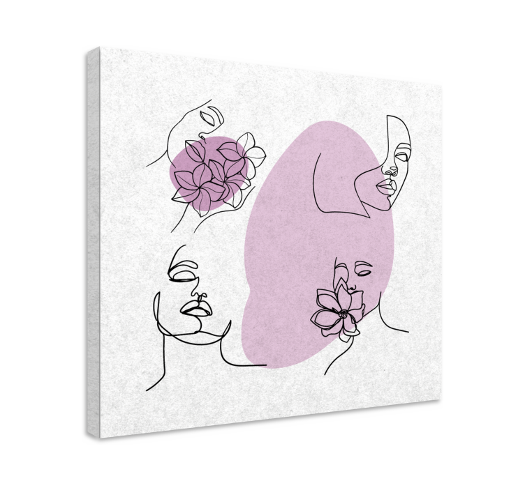 Flowers canvas abstract floral faces - TenStickers