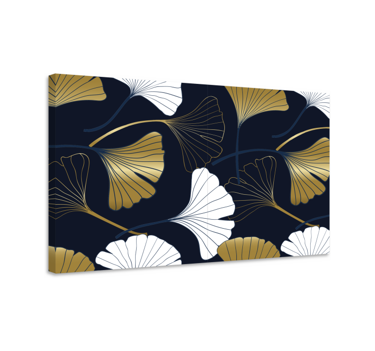 Flowers canvas with ginkgo leaf designs - TenStickers