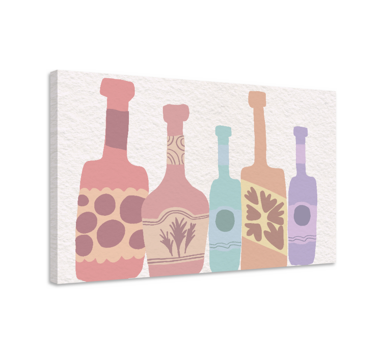 Ornamental canvas print colorful bottle shadows - TenStickers
