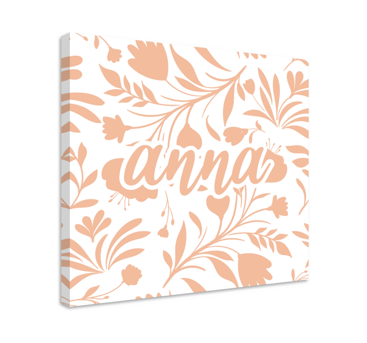 Pink vintage leaves pattern Plant canvas prints - TenStickers