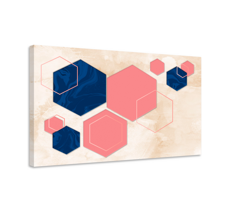 Pastel hexagons geometric art geometric canvas - TenStickers