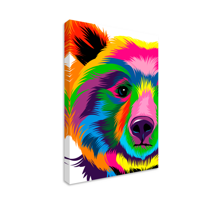 Colorful Bear geometric canvas - TenStickers