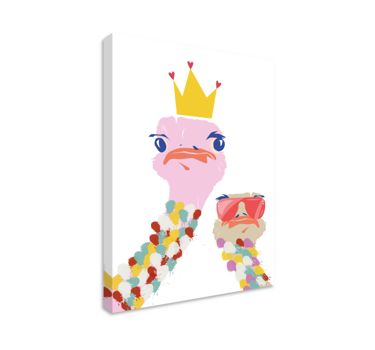 Crowned Ostrich animal canvas wall art - TenStickers