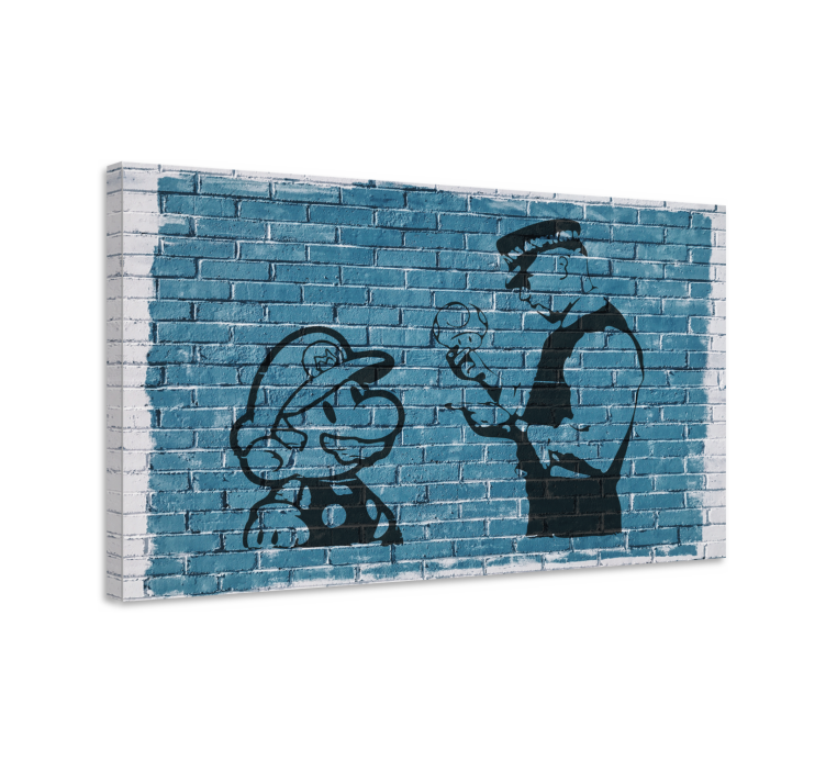 Gamer wall print mario and officer - TenStickers