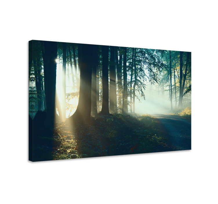 Beautiful modern winter forest  landscape canvas - TenStickers