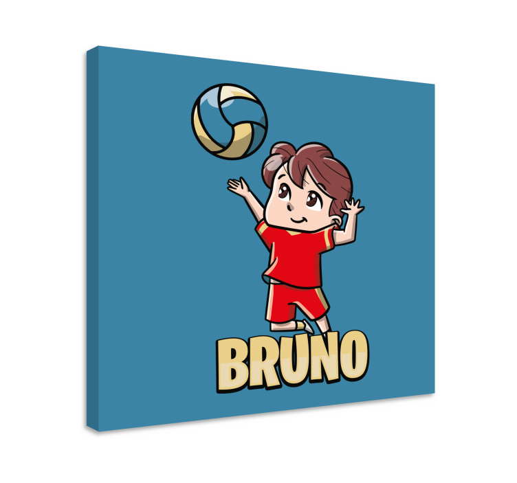 Kid volleyball player personalised canvas - TenStickers
