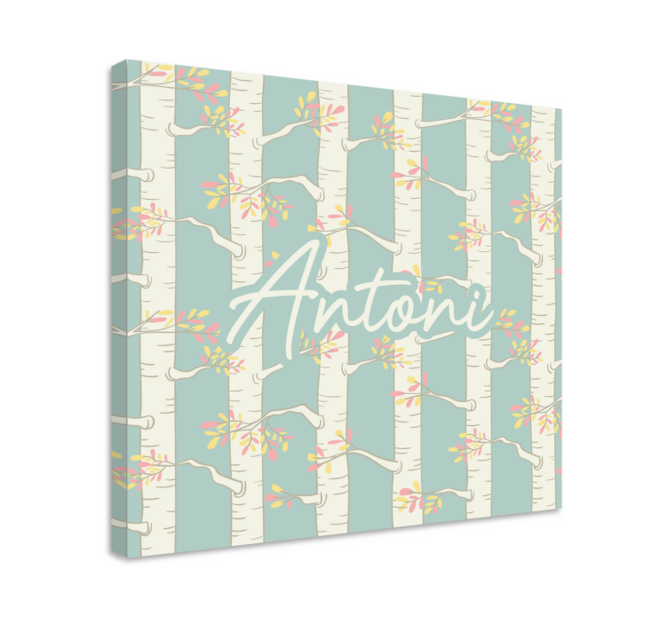 Flowers canvas birch tree blossoms - TenStickers