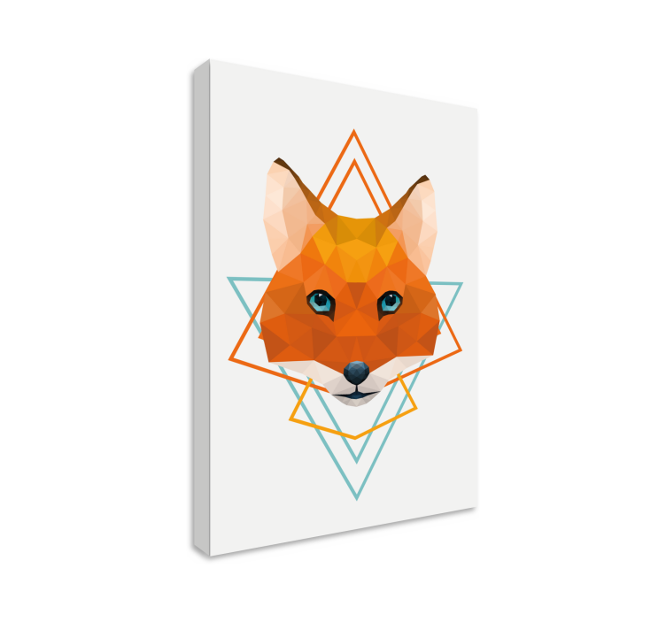 Geometric-animals wild fox  animal canvas prints - TenStickers