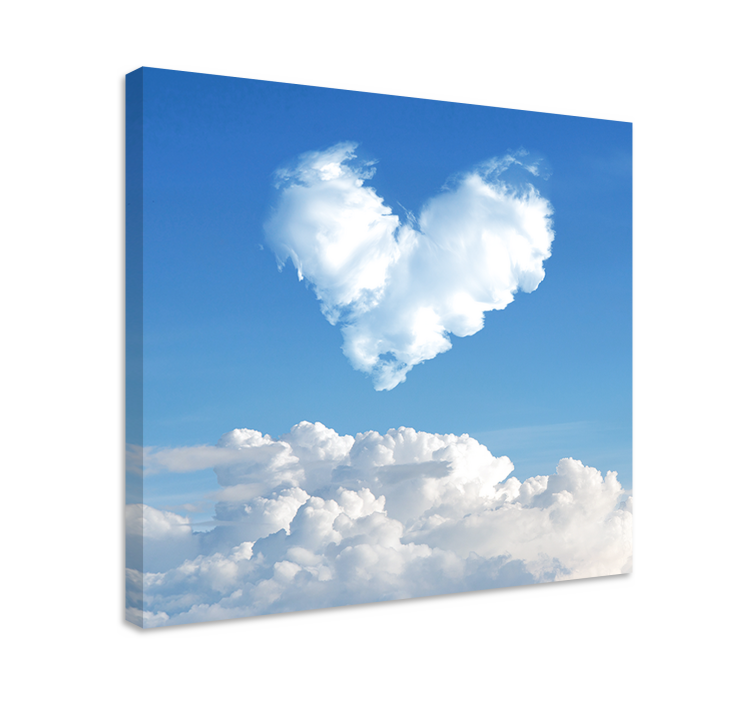 Abc canvas wall art heart shaped cloud art - TenStickers