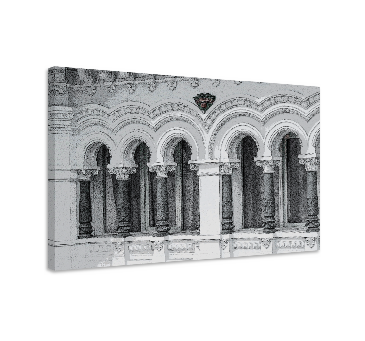 Cityscape wall art architectural arches design - TenStickers