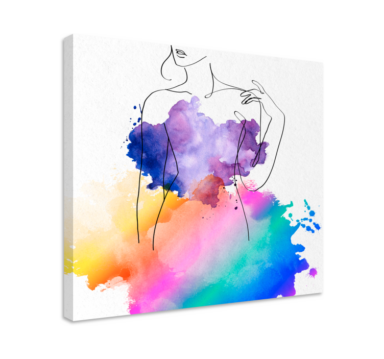People canvas abstract female figure - TenStickers