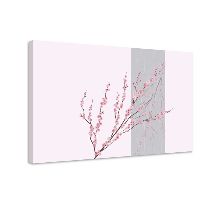 Flowers canvas sakura blossom branch - TenStickers
