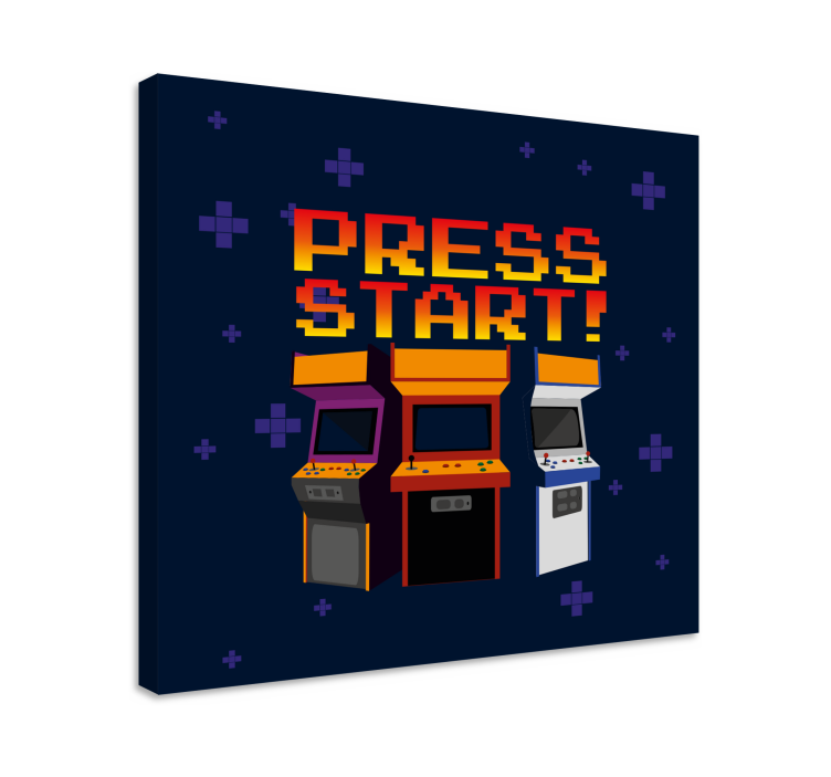 Gamer wall print retro arcade machines art - TenStickers