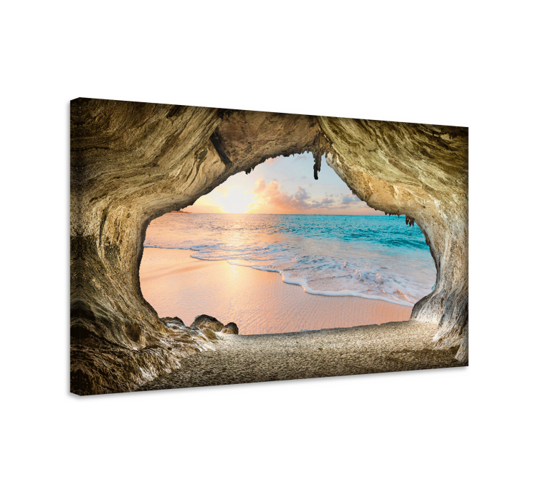 Landscape canvas cave beach view - TenStickers