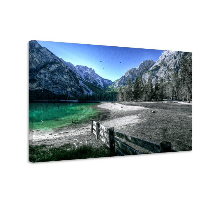Landscape canvas mountain lake calm - TenStickers