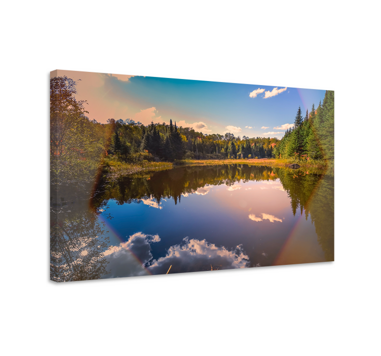 Landscape canvas serene water reflection art - TenStickers